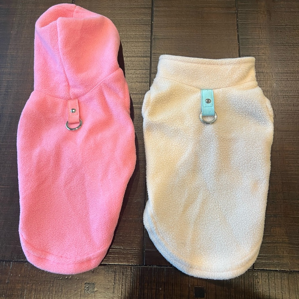 Set of 2 S pink and very light pink dog coats